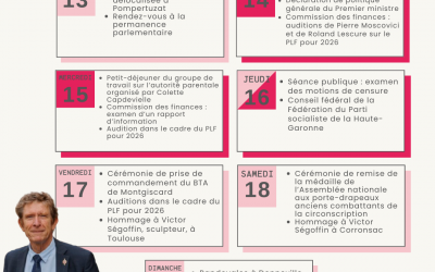 Agenda du 13 au 19 octobre 2025