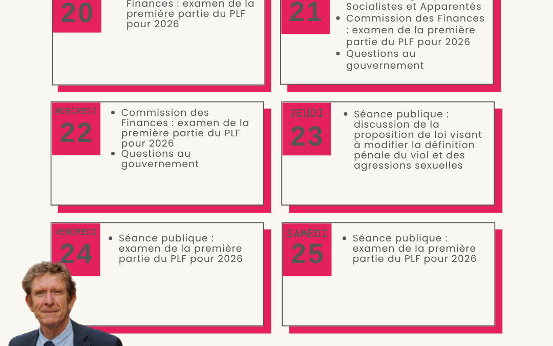 Agenda du 20 au 26 octobre 2025
