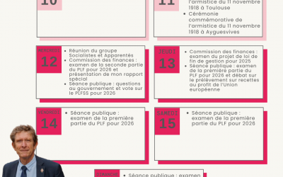 Agenda du 10 au 16 novembre 2025