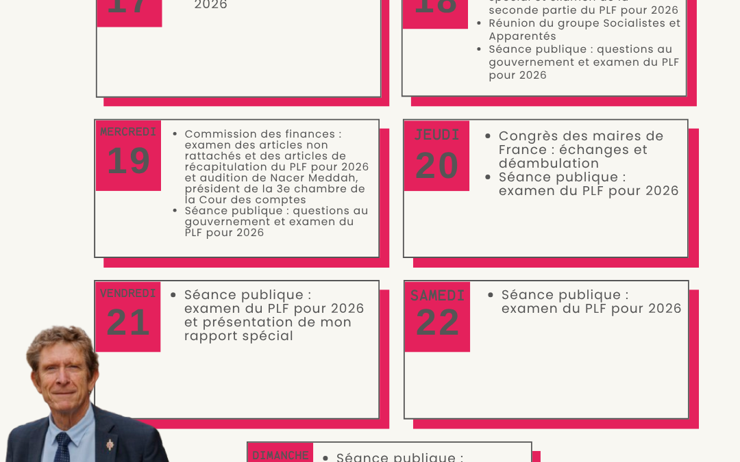 Agenda du 17 au 23 novembre 2025