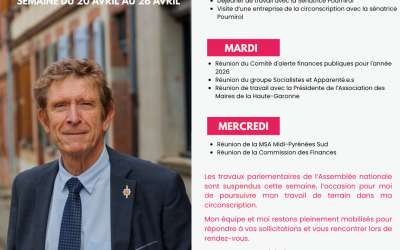 Agenda du 20 au 26 avril 2026
